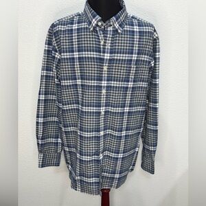 Daniel Cremieux Classics Blue Plaid Button Up Shirt‎ Mens Large Long Sleeve